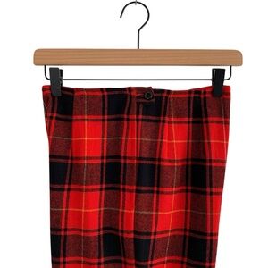 Vintage Pendleton Red Plaid Wool “Clan Wallace Tartan” High Waist Wide Leg Pants